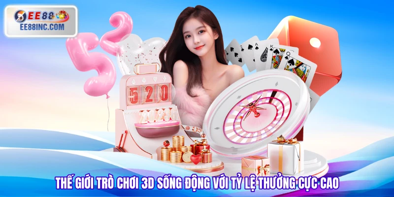 Thế giới trò chơi 3D sống động với tỷ lệ thưởng cực cao